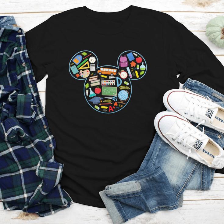 Disney Mickey And Friends Back To School Supplies Logo Fill Youth Long Sleeve Tee Disney Mickey And Friends Back To School Supplies Logo Fill Youth Long Sleeve Tee
