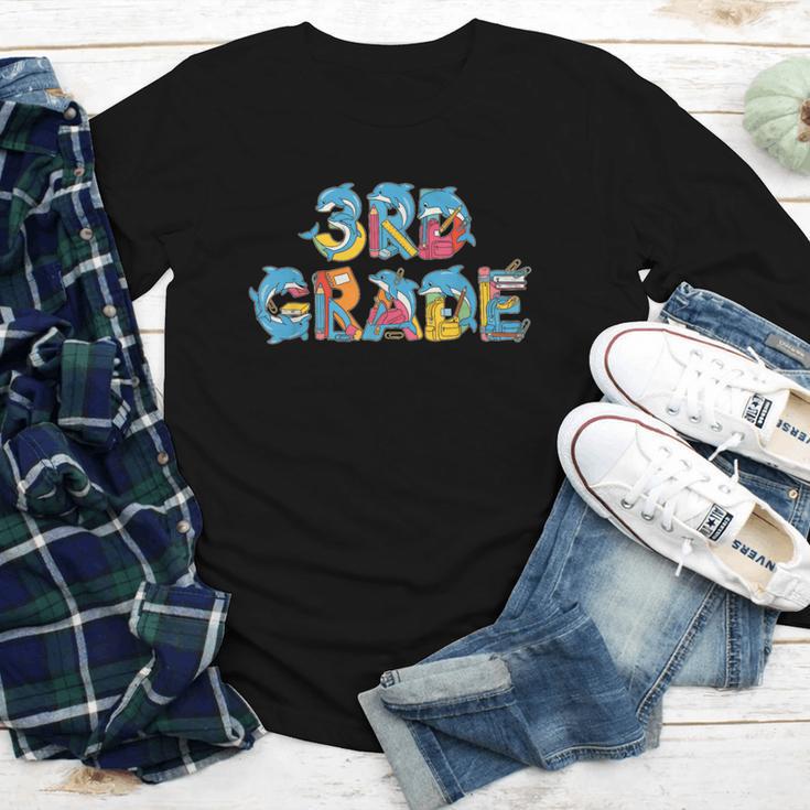 Dolphin Third Grade Back To School Kids Boys Girls Youth Long Sleeve Tee Dolphin Third Grade Back To School Kids Boys Girls Youth Long Sleeve Tee