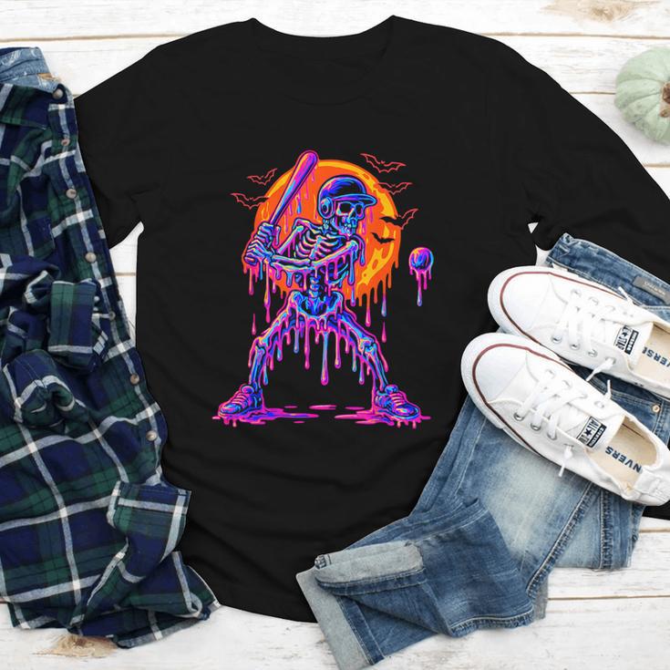 Drip Skeleton Batting Baseball Halloween Youth Long Sleeve Tee Drip Skeleton Batting Baseball Halloween Youth Long Sleeve Tee