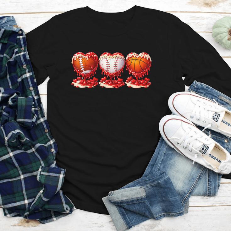 Drip Valentines Day Basketball Baseball Football Boy Men Kid Youth Long Sleeve Tee