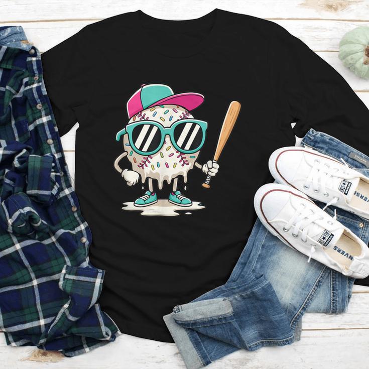 Dripping Baseball Baseball Lover Player Baseballer Youth Long Sleeve Tee