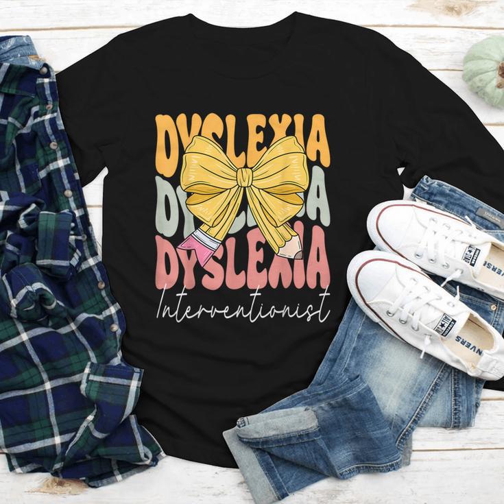 Dyslexia Interventionist Groovy Coquette Bow Back To School Youth Long Sleeve Tee Dyslexia Interventionist Groovy Coquette Bow Back To School Youth Long Sleeve Tee