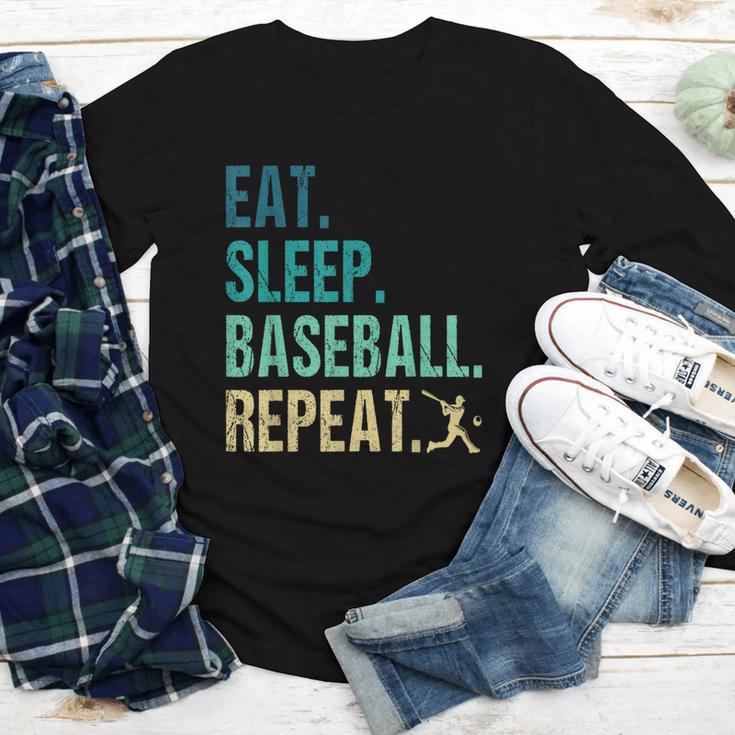 Eat Sleep Baseball Repeat Baseball Player Baseball Youth Long Sleeve Tee