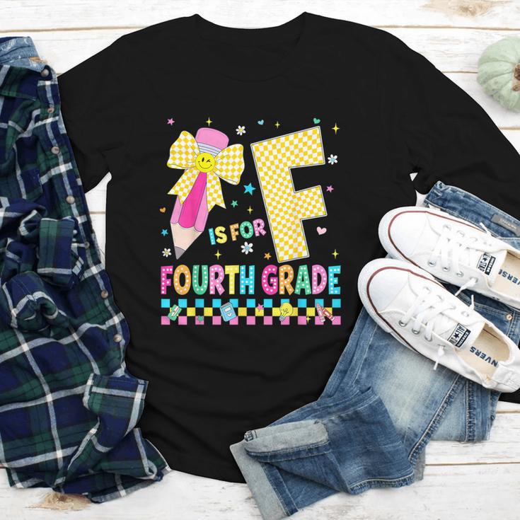 F Is For Fourth Grade Back To School Pencil Bow 4th Grade Youth Long Sleeve Tee F Is For Fourth Grade Back To School Pencil Bow 4th Grade Youth Long Sleeve Tee