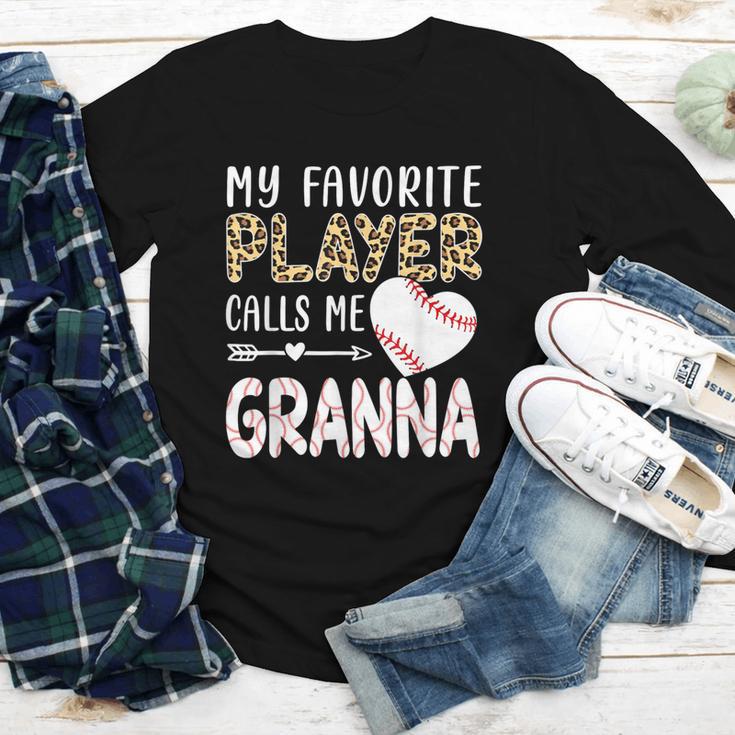 My Favorite Player Calls Me Granna Baseball Leopard Youth Long Sleeve Tee