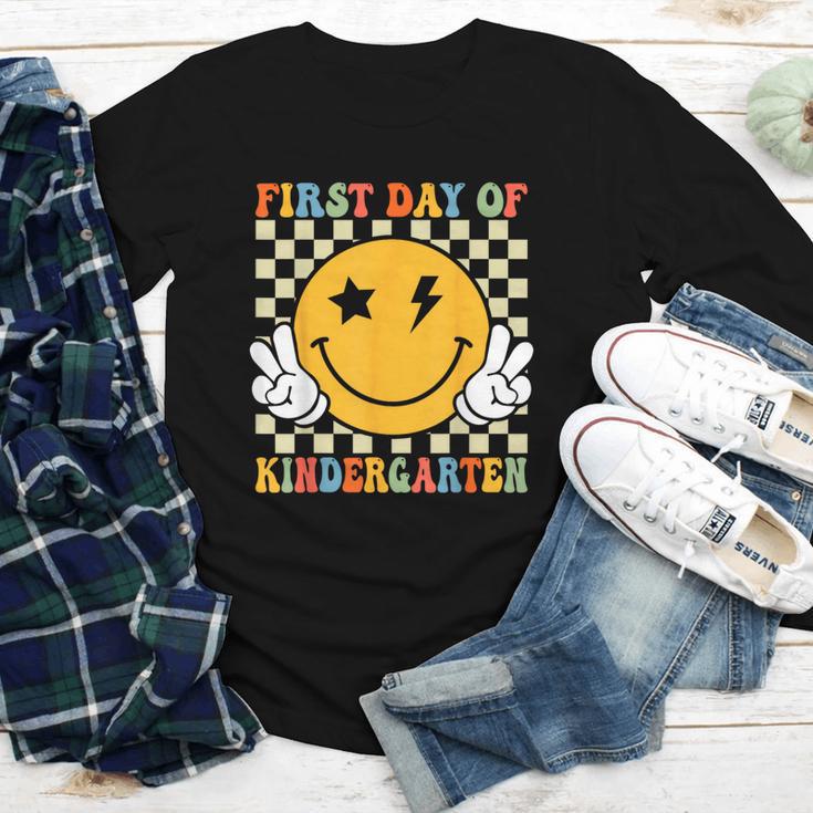 First Day Of Kindergarten Retro Back To School Girls Kids Youth Long Sleeve Tee First Day Of Kindergarten Retro Back To School Girls Kids Youth Long Sleeve Tee