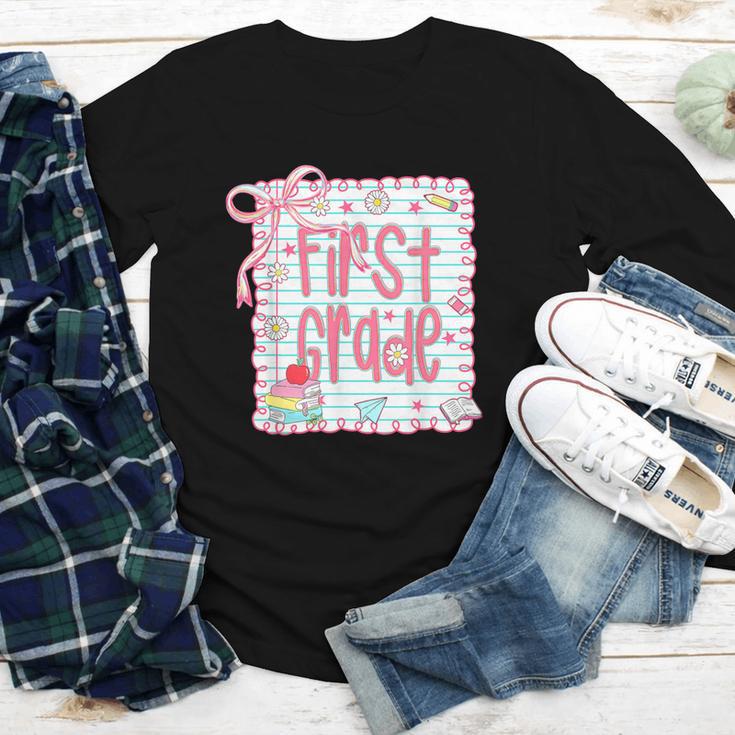 First Grade Coquette Bow Pink Preppy Back To School Girls Youth Long Sleeve Tee First Grade Coquette Bow Pink Preppy Back To School Girls Youth Long Sleeve Tee