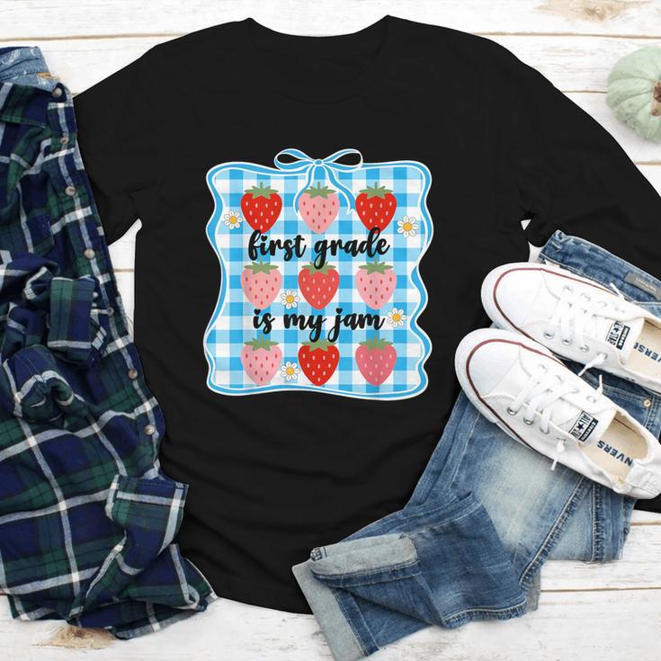 First Grade Is My Jam Strawberry 1st Grade Back To School Youth Long Sleeve Tee First Grade Is My Jam Strawberry 1st Grade Back To School Youth Long Sleeve Tee