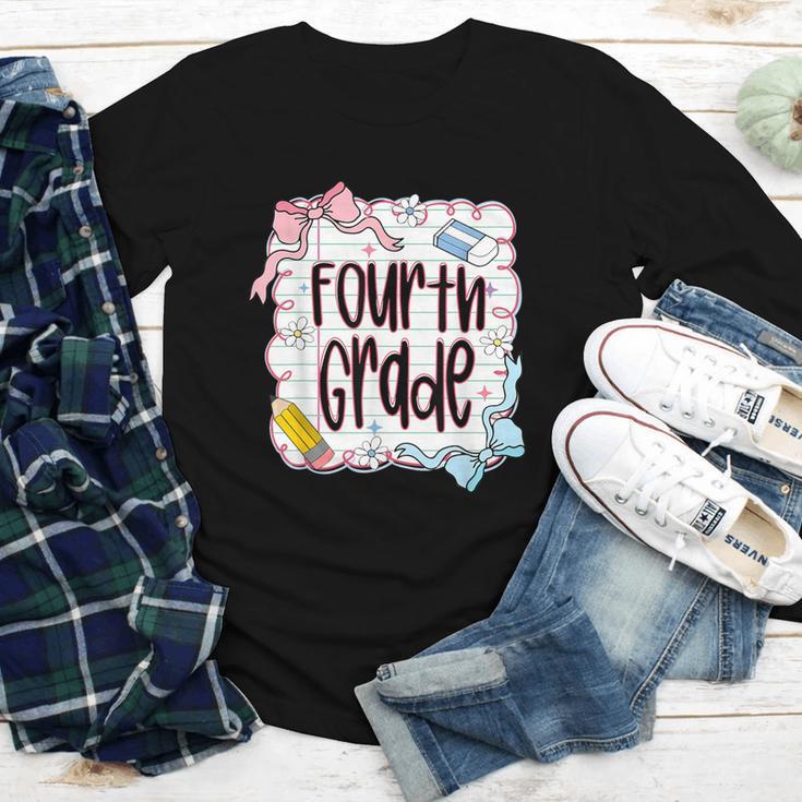 Fourth Grade Back To School For Girls Pink Notebook Youth Long Sleeve Tee Fourth Grade Back To School For Girls Pink Notebook Youth Long Sleeve Tee