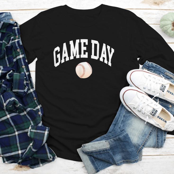 Game Day Baseball Player And Fan Graphic Youth Long Sleeve Tee