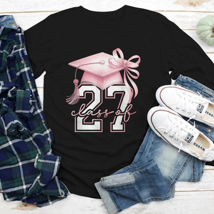 Girls Class Of 2027 Back To School Senior 2027 Coquette Bow Youth Long Sleeve Tee Girls Class Of 2027 Back To School Senior 2027 Coquette Bow Youth Long Sleeve Tee