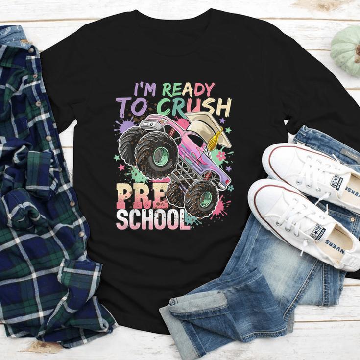 Girls Monster Trucks Ready To Crush Preschool Back To School Youth Long Sleeve Tee Girls Monster Trucks Ready To Crush Preschool Back To School Youth Long Sleeve Tee