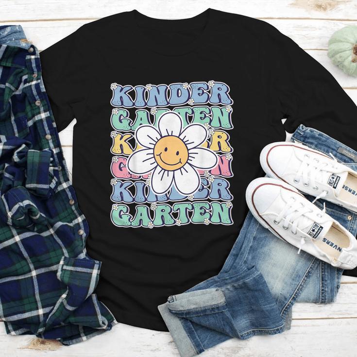 Groovy Kindergarten Back To School First Day Of Kindergarten Youth Long Sleeve Tee Groovy Kindergarten Back To School First Day Of Kindergarten Youth Long Sleeve Tee