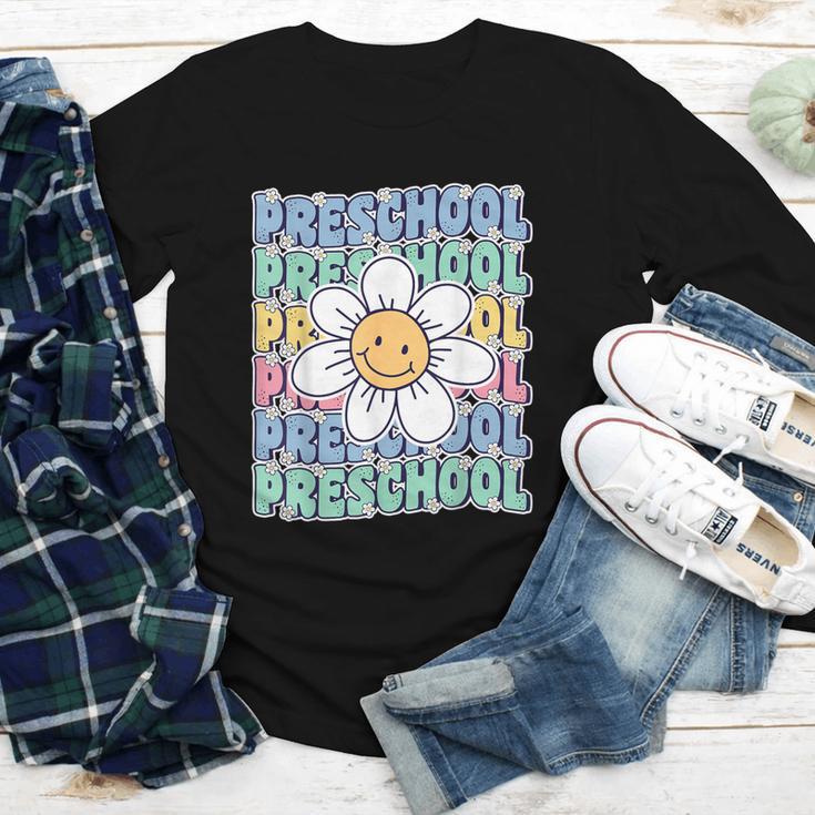 Groovy Preschool Cute Back To School First Day Of Pre K Youth Long Sleeve Tee Groovy Preschool Cute Back To School First Day Of Pre K Youth Long Sleeve Tee