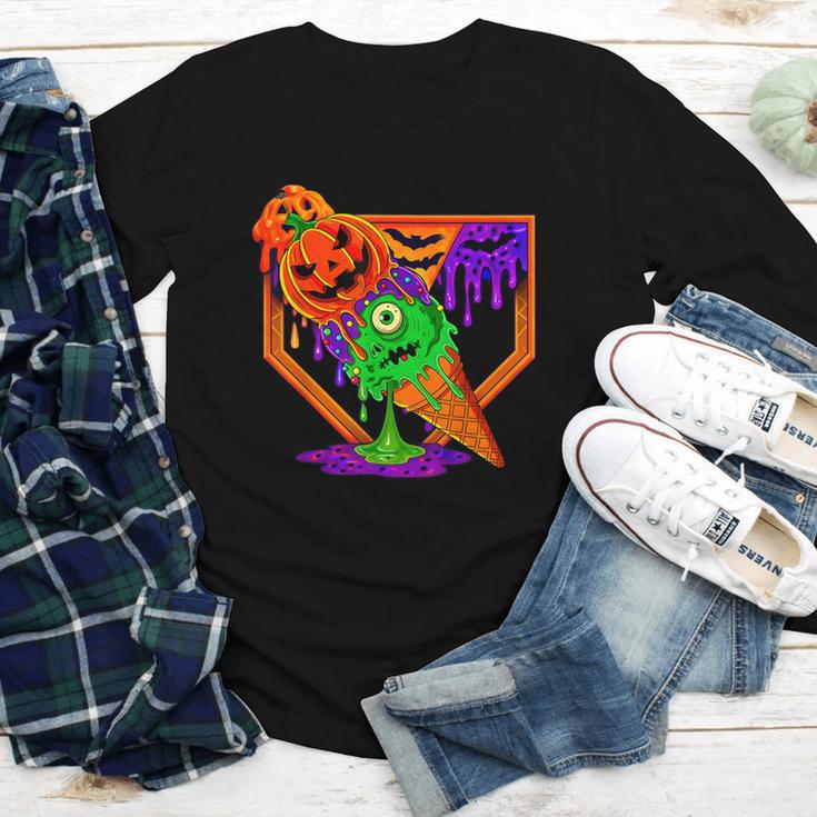 Halloween Baseball Ice Cream Drip Boys Girls Youth Youth Long Sleeve Tee