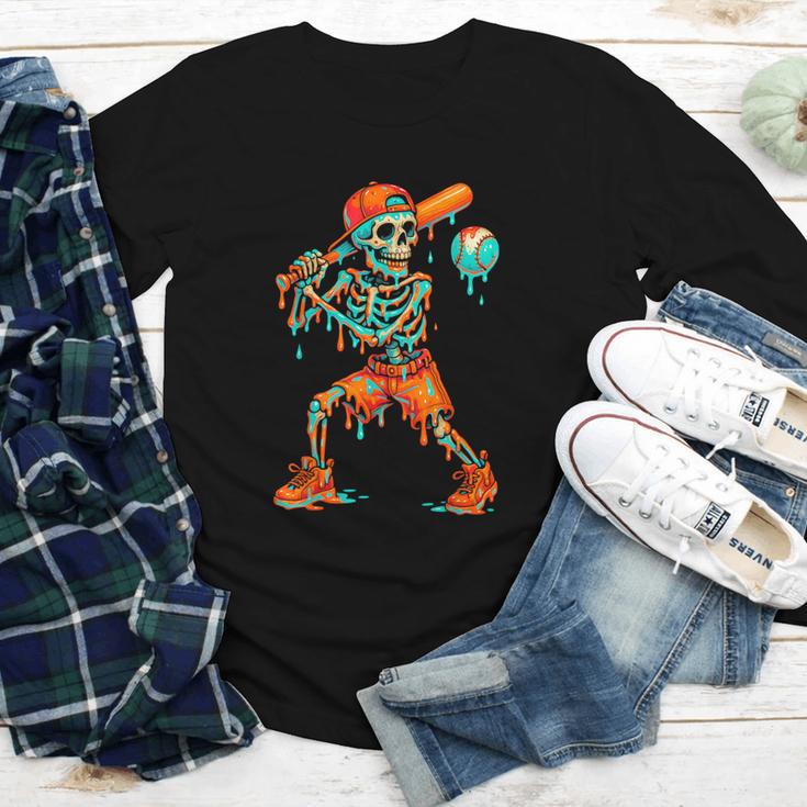 Halloween Baseball Skeleton Ice Cream Drip Baseball Boys Kid Youth Long Sleeve Tee Halloween Baseball Skeleton Ice Cream Drip Baseball Boys Kid Youth Long Sleeve Tee