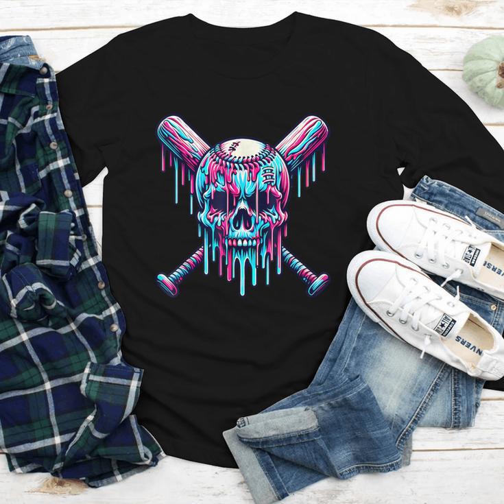 Halloween Baseball Skull Drip Baseball Lifestyle Boy Men Youth Long Sleeve Tee