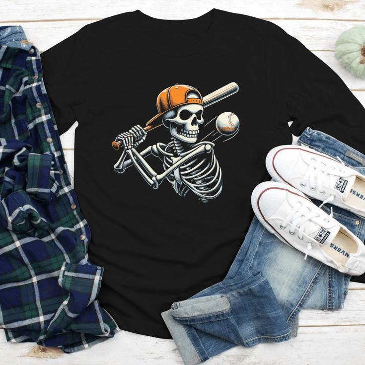 Halloween Boys Batting Skeleton Baseball Youth Long Sleeve Tee Halloween Boys Batting Skeleton Baseball Youth Long Sleeve Tee