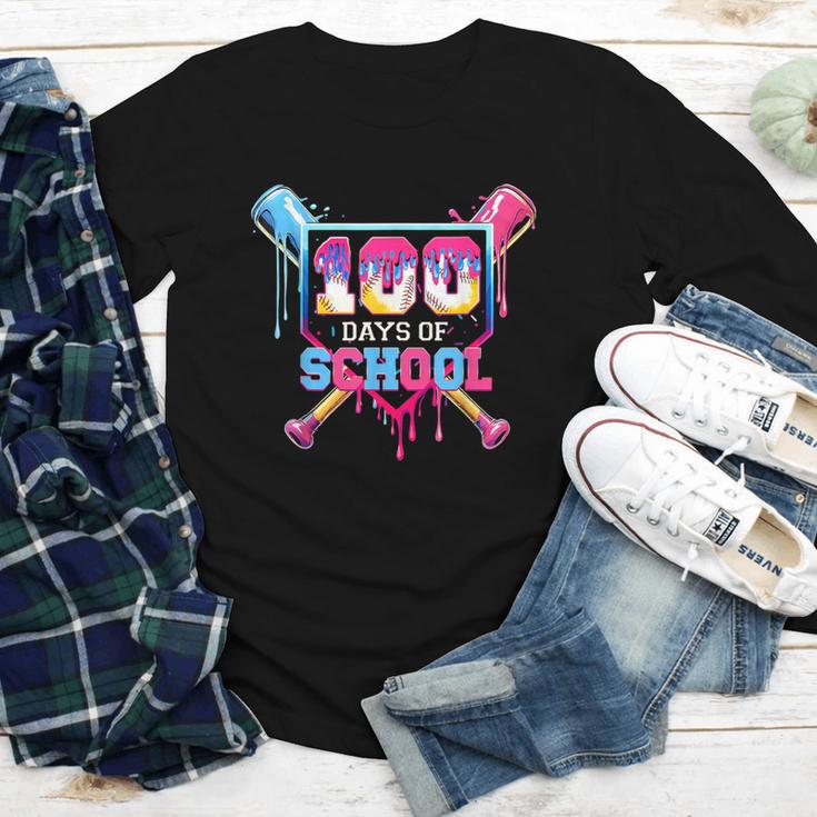 Happy 100 Days Of School Baseball Drip Theme Party 100th Day Youth Long Sleeve Tee Happy 100 Days Of School Baseball Drip Theme Party 100th Day Youth Long Sleeve Tee