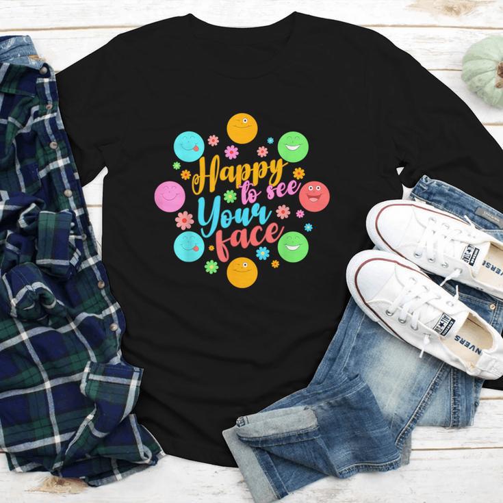 Happy To See Your Face Colorful Ball Back To School Youth Long Sleeve Tee