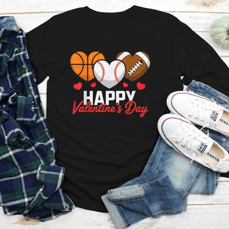 Happy Valentine’s Day Basketball Football Baseball Hearts Youth Long Sleeve Tee Happy Valentine’s Day Basketball Football Baseball Hearts Youth Long Sleeve Tee