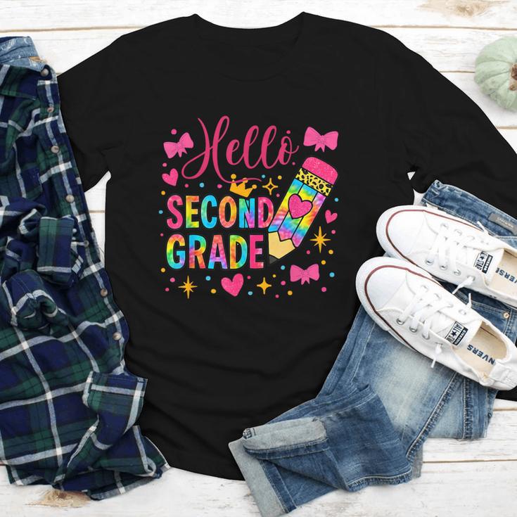 Hello Second Grade Colorful Pencil Tie Dye Back To School Youth Long Sleeve Tee Hello Second Grade Colorful Pencil Tie Dye Back To School Youth Long Sleeve Tee