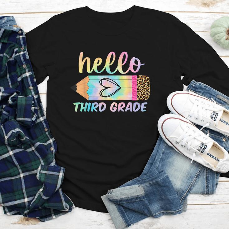 Hello Third Grade Back To School Pencil Tie Dye 3rd Grade Youth Long Sleeve Tee Hello Third Grade Back To School Pencil Tie Dye 3rd Grade Youth Long Sleeve Tee