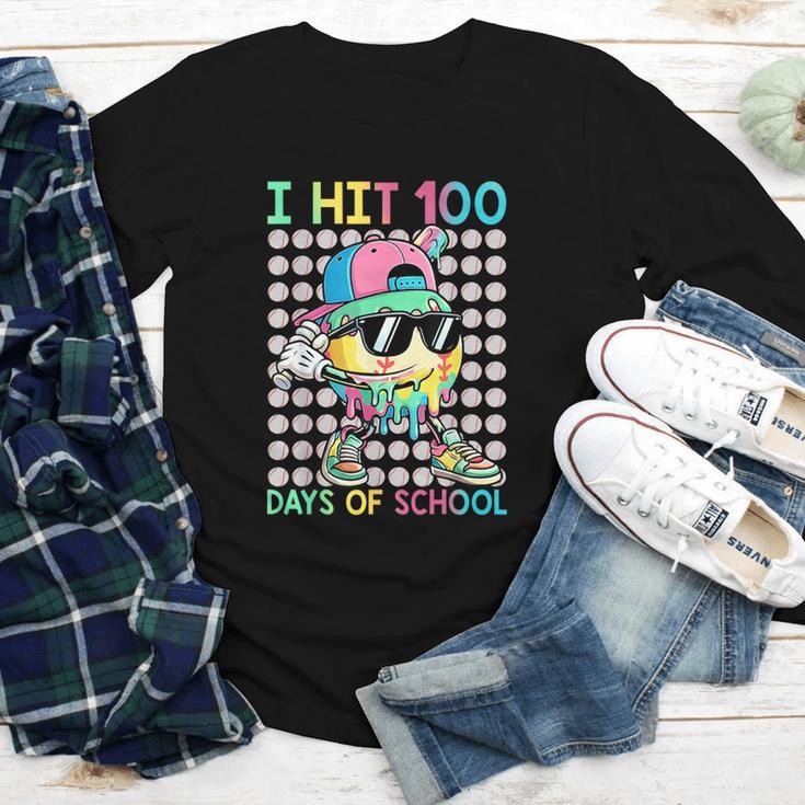 I Hit 100 Days Of School Baseball Drip 100th Day Of School Youth Long Sleeve Tee I Hit 100 Days Of School Baseball Drip 100th Day Of School Youth Long Sleeve Tee