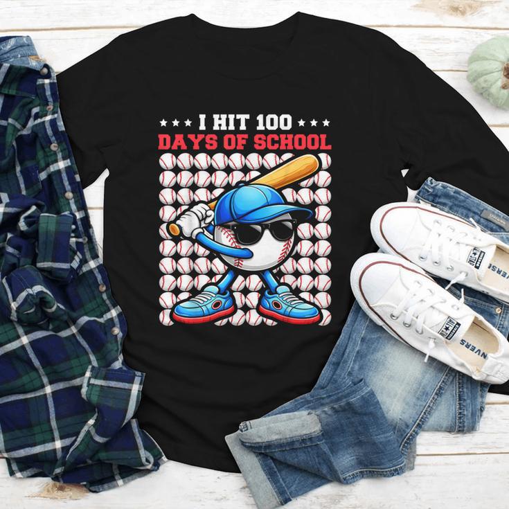 I Hit 100 Days Of School Baseball Player Kids Boys Son Youth Long Sleeve Tee I Hit 100 Days Of School Baseball Player Kids Boys Son Youth Long Sleeve Tee