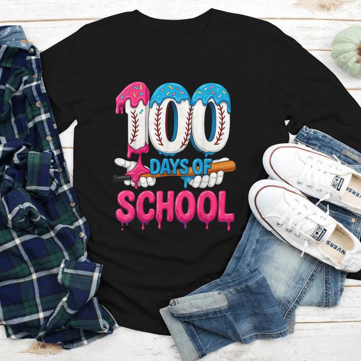 HUGvyn 100 Days Of School Baseball Ice Cream Teacher Student Youth Long Sleeve Tee HUGvyn 100 Days Of School Baseball Ice Cream Teacher Student Youth Long Sleeve Tee