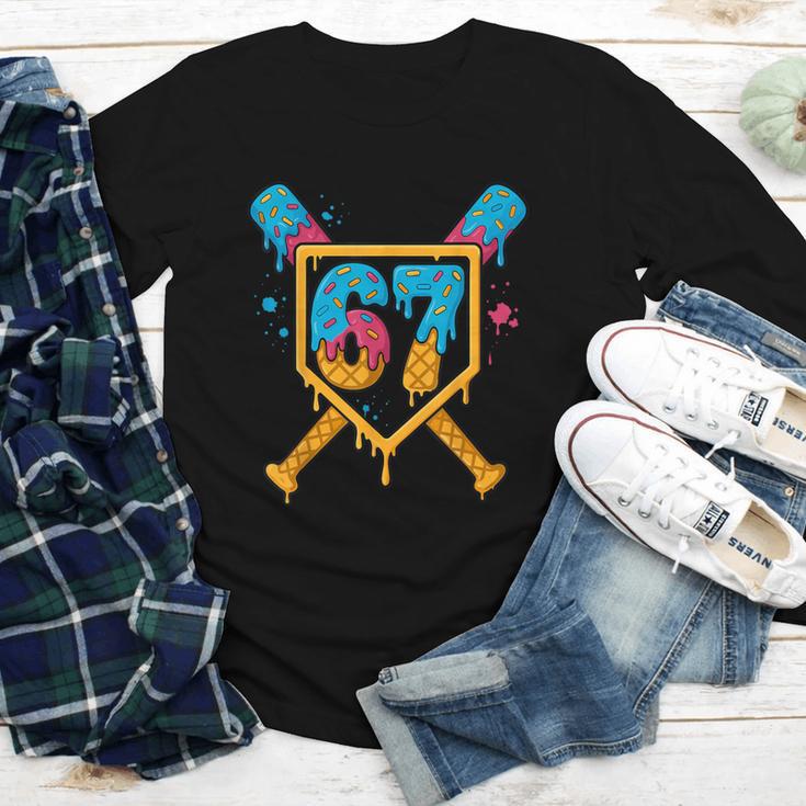 HUGvyn 67 Baseball Ice Cream Drip Six Seven Genz Alpha Slang Youth Long Sleeve Tee HUGvyn 67 Baseball Ice Cream Drip Six Seven Genz Alpha Slang Youth Long Sleeve Tee