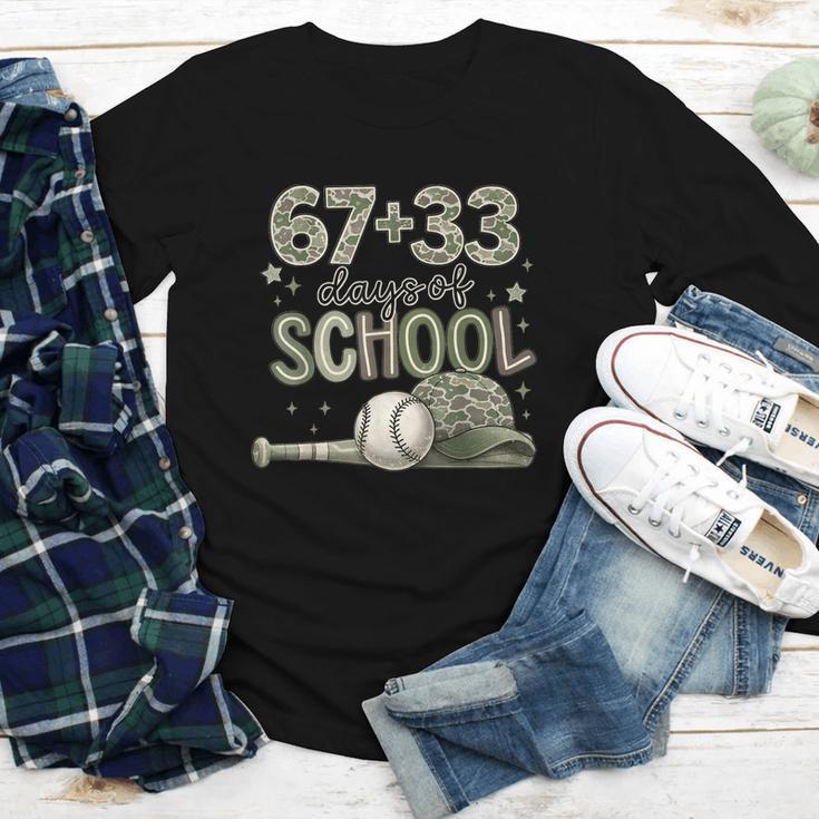 HUGvyn 6733 Days Of School Baseball 100 Days Camo Cap Boys Youth Long Sleeve Tee