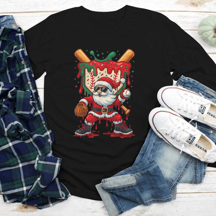 HUGvyn Santa Playing Baseball Ice Cream Drip Christmas Boys Youth Long Sleeve Tee HUGvyn Santa Playing Baseball Ice Cream Drip Christmas Boys Youth Long Sleeve Tee