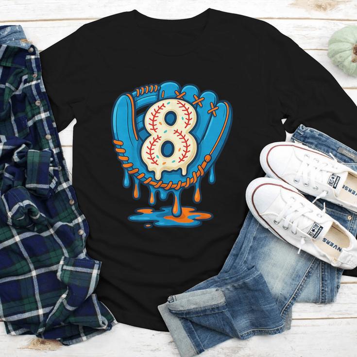 Ice Cream Baseball Glove 8th Birthday Edition Youth Long Sleeve Tee