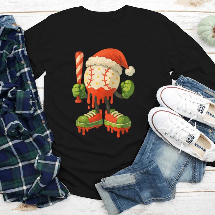Ice Cream Drip Baseball Christmas Baseball Drip Candy Cane Youth Long Sleeve Tee Ice Cream Drip Baseball Christmas Baseball Drip Candy Cane Youth Long Sleeve Tee