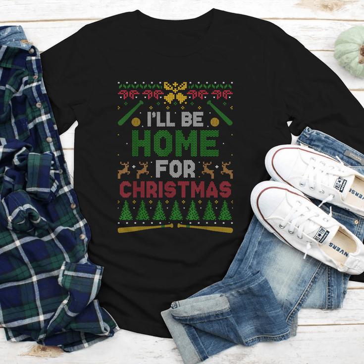 I’Ll Be Home For Christmas Baseball Ugly Sweater Youth Long Sleeve Tee I’Ll Be Home For Christmas Baseball Ugly Sweater Youth Long Sleeve Tee