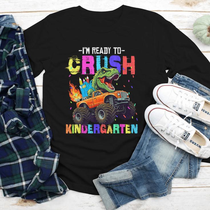 I'm Ready To Crush Kindergarten Dinosaur Dino Back To School Youth Long Sleeve Tee