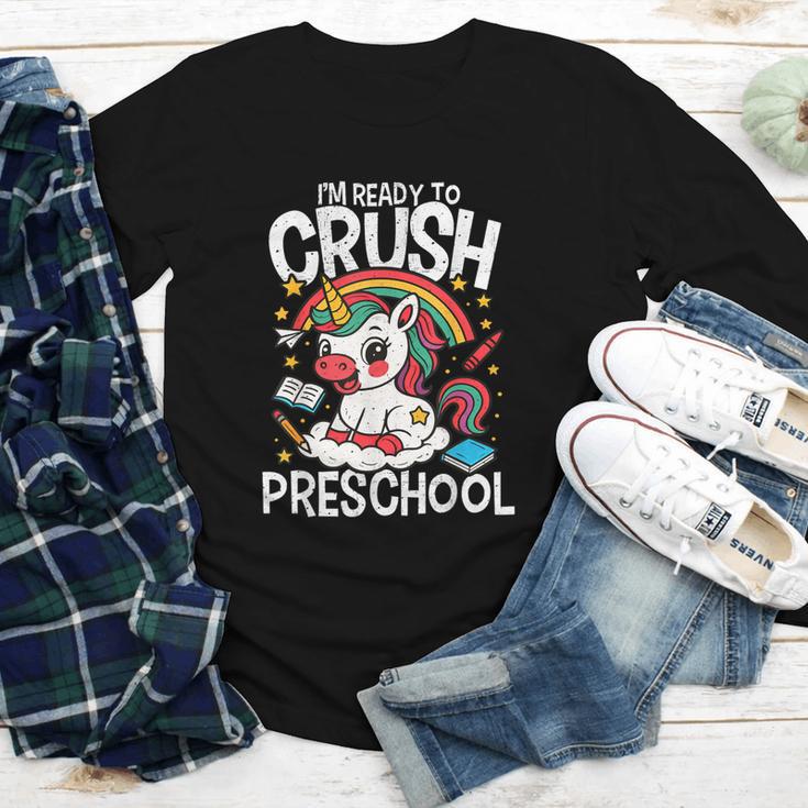 I'm Ready To Crush Preschool Unicorn Back To School Girls Youth Long Sleeve Tee