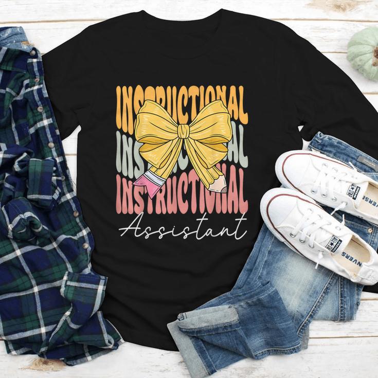 Instructional Assistant Groovy Coquette Bow Back To School Youth Long Sleeve Tee Instructional Assistant Groovy Coquette Bow Back To School Youth Long Sleeve Tee