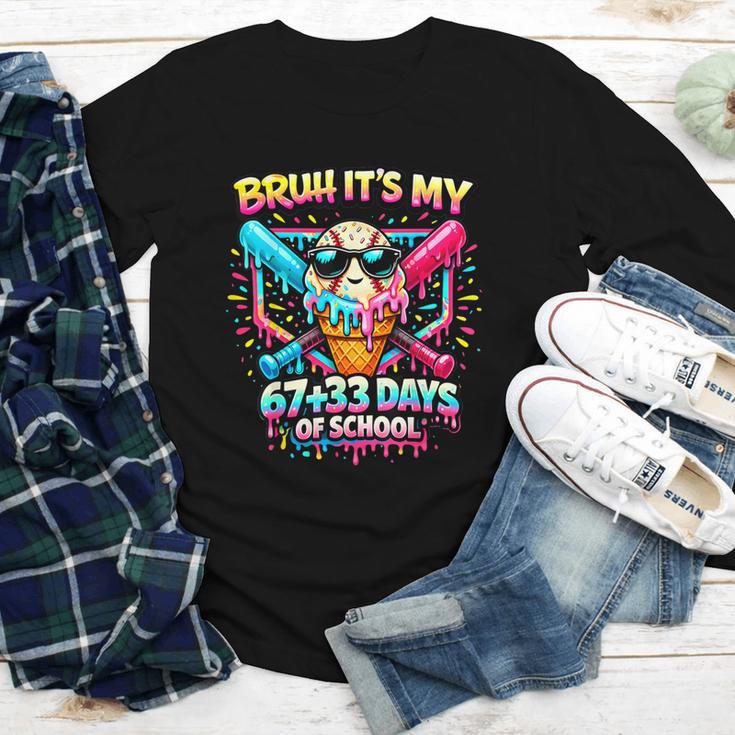 It's My 6733 Days Of School Baseball Ice Cream Dripping Youth Long Sleeve Tee