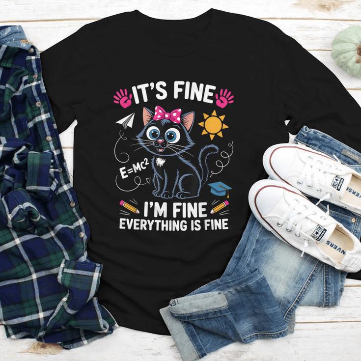 It's Fine I'm Fine Everything Is Fine Cat Back To School Youth Long Sleeve Tee It's Fine I'm Fine Everything Is Fine Cat Back To School Youth Long Sleeve Tee