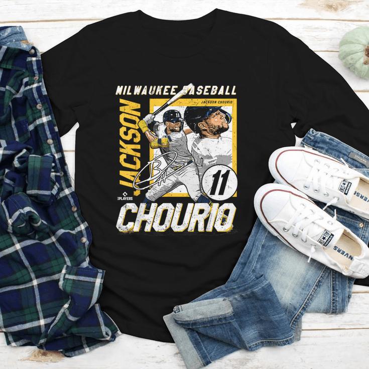 Jackson Chourio Milwaukee MLB Baseball Player MLBJCH203M Youth Long Sleeve Tee Jackson Chourio Milwaukee MLB Baseball Player MLBJCH203M Youth Long Sleeve Tee