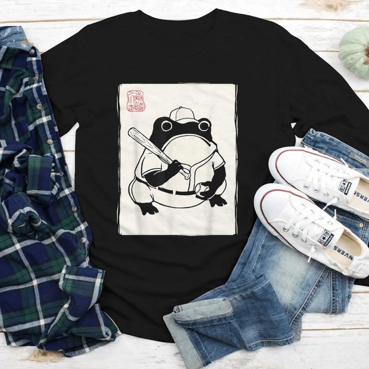 Japanese Grumpy Frog Baseball Player Baseball Youth Long Sleeve Tee Japanese Grumpy Frog Baseball Player Baseball Youth Long Sleeve Tee