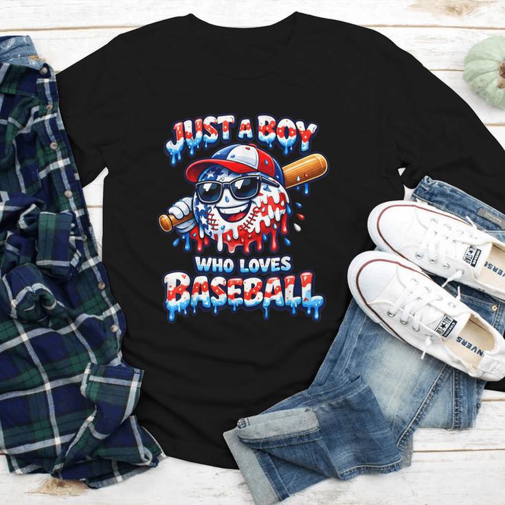 Just A Boy Who Loves Baseball Patriotic Drip For Youth Boys Youth Long Sleeve Tee Just A Boy Who Loves Baseball Patriotic Drip For Youth Boys Youth Long Sleeve Tee