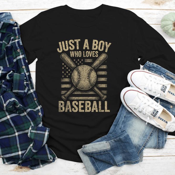 Just a Boy Who Loves Baseball Youth Long Sleeve Tee
