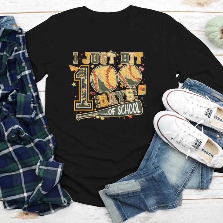 I Just Hit 100 Days Of School Baseball Camo Boys Kid Toddler Youth Long Sleeve Tee I Just Hit 100 Days Of School Baseball Camo Boys Kid Toddler Youth Long Sleeve Tee