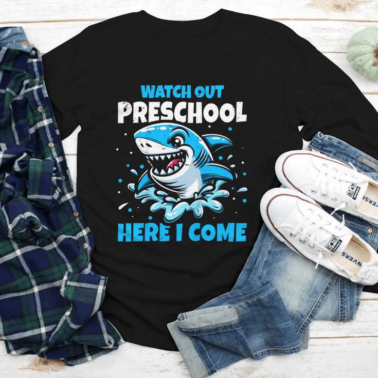 Kids Back To School Watch Out Preschool Here I Come Shark Boys Youth Long Sleeve Tee Kids Back To School Watch Out Preschool Here I Come Shark Boys Youth Long Sleeve Tee