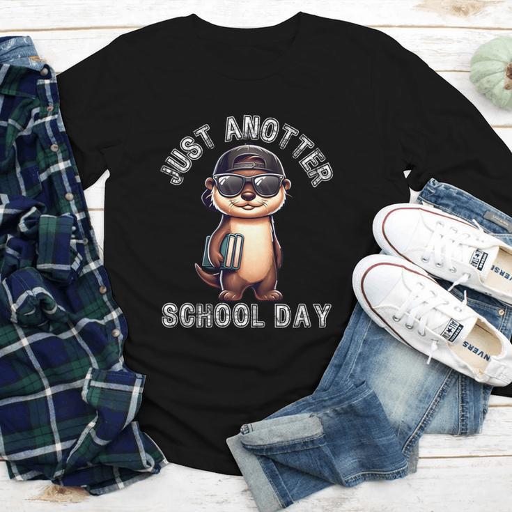 Kids Just Anotter School Day Otter Boys First Day Back To School Youth Long Sleeve Tee