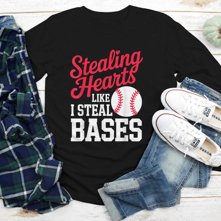 Kids Stealing Hearts Cute Baseball Boys Youth Long Sleeve Tee