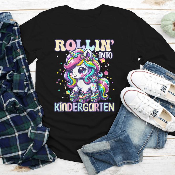 Kindergarten Back To School First Day Girls Rollin Unicorn Youth Long Sleeve Tee Kindergarten Back To School First Day Girls Rollin Unicorn Youth Long Sleeve Tee
